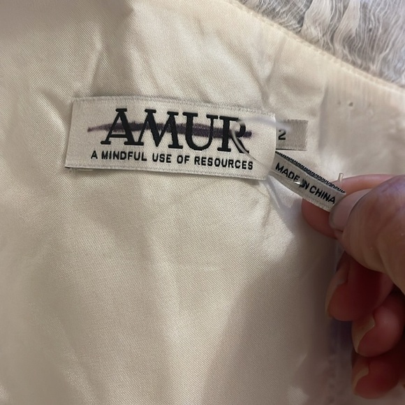 AMUR Harlow Silk One-Shoulder Gown in Ivory NWOT - Picture 6 of 8